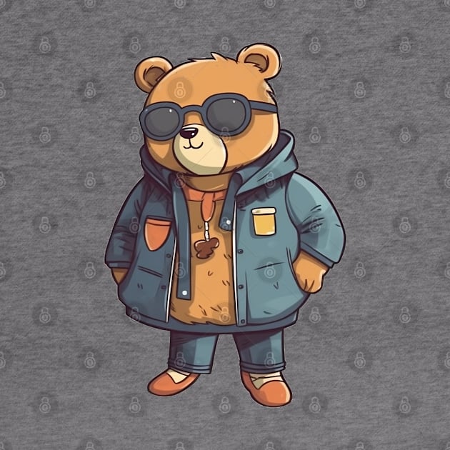 A cute teddy bear wearing street fashion by AestheticsArt81